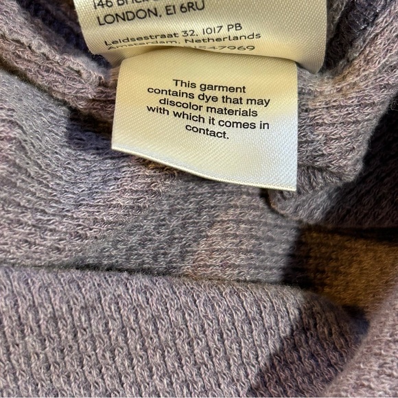 We The Free Distressed V-Neck Collared Waffle Top Heathered Purple Size Large - Picture 11 of 11